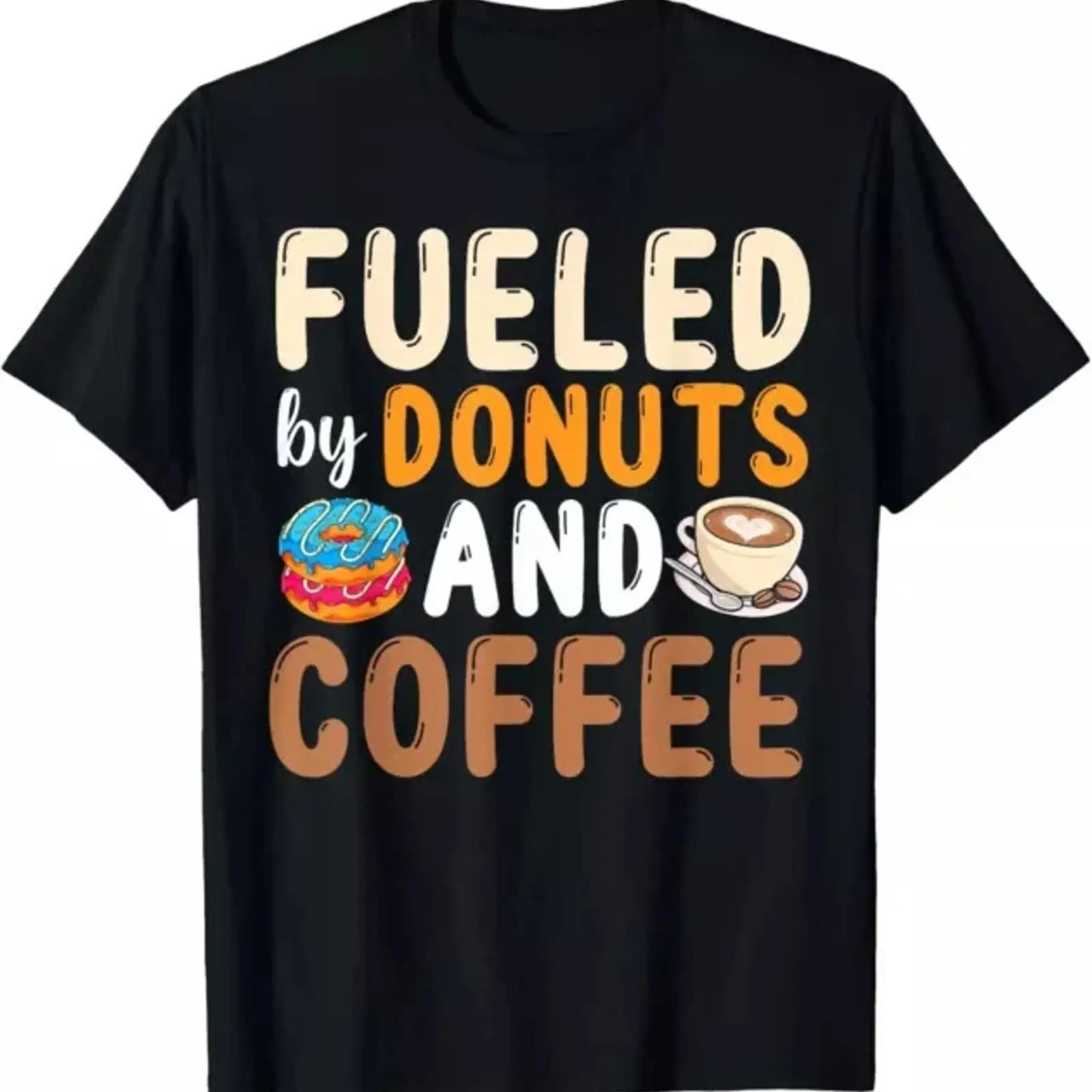 Food Sweet Snacks - โดนัท คนรักกาแฟ ขนมหวาน อาหาร ของว่าง เสื้อยืดโดนัทเคลือบ