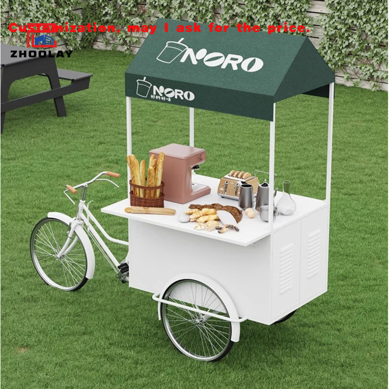 Food Sweet Snacks - รถขายของเคลื่อนที่แบบสามล้อ งานศิลปะเหล็ก สำหรับขายเครื่องดื่ม อาหาร และขนมหวาน ตลาดกลางคืนกลางแจ้ง