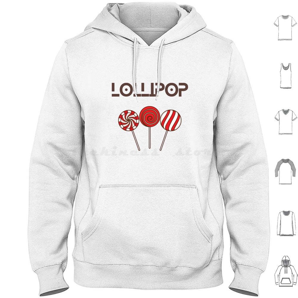 Food Sweet Snacks - Lollipop น่ารัก Hoodie ผ้าฝ้ายแขนยาว Lollipop ขนมหวานขนมเค้ก