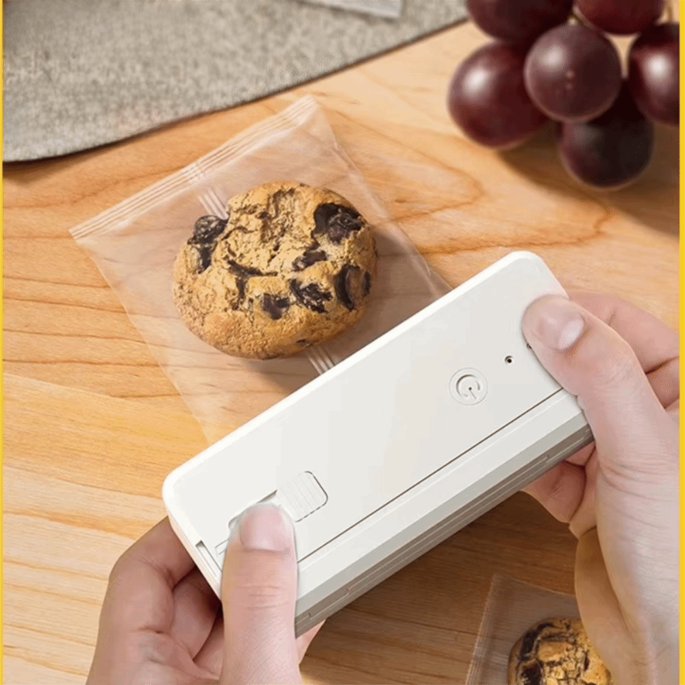 Quick Food Snacks - เครื่องซีลถุงขนมแม่เหล็กขนาดเล็ก 2 in 1 เครื่องปิดผนึกถุงบรรจุภัณฑ์อาหาร ชาร์จ