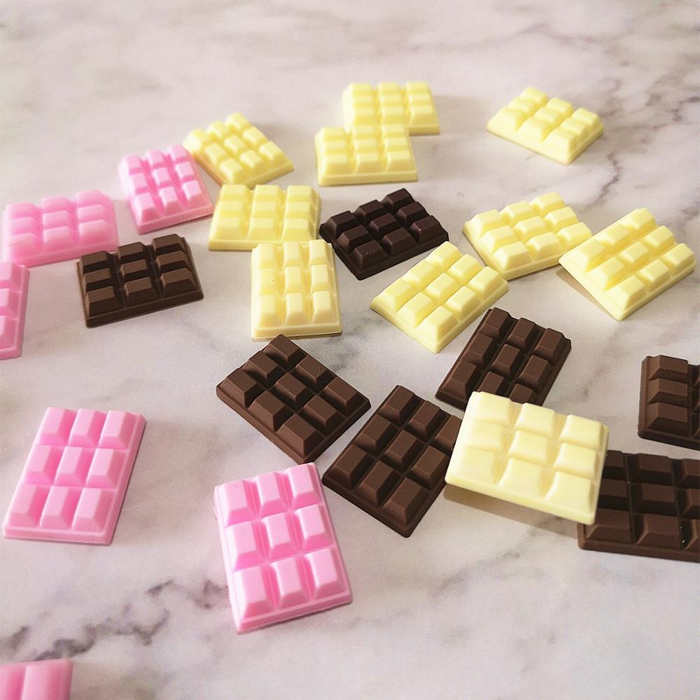Food Sweet Snacks - 10ชิ้น23*16มม. ช็อกโกแลตผสมพอลิเมอร์กล่องเมือกสำหรับเด็กเสน่ห์การสร้างแบบจำลองดินเหนียวของตกแต่งงานปาร์ตี้อุปกรณ์สำหรับเด็ก