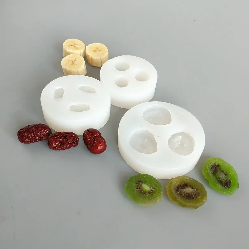 Dried Fruit Mix - 3d ผลไม้ซิลิโคนแม่พิมพ์กล้วยชิ้นกีวีแห้งพุทราผลไม้ Fondant เค้กช็อกโกแลต Mould เค้กตกแต่ง