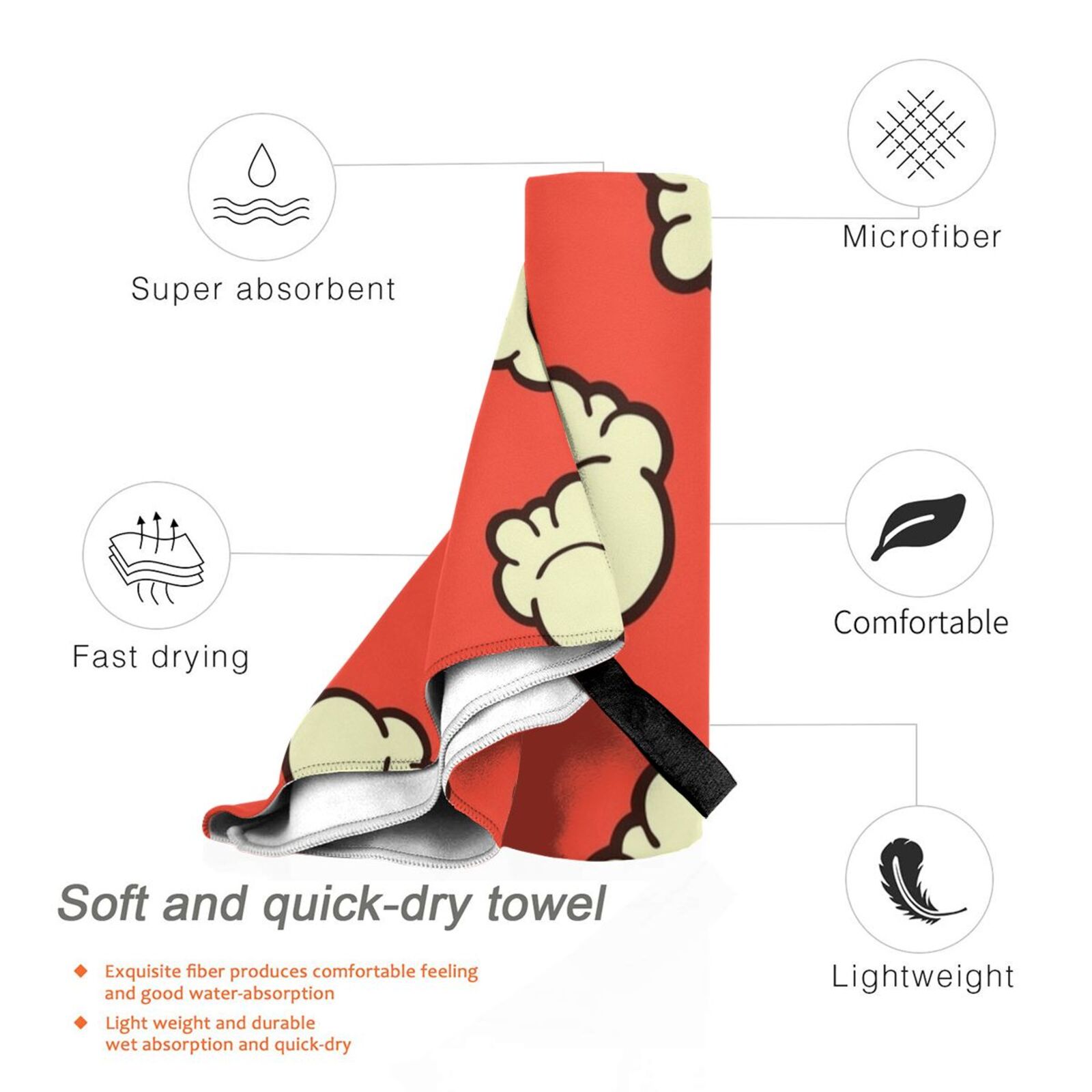 ลายป๊อปคอร์น ผ้าขนหนูชายหาด แห - Quick Food Snacks บทวิจารณ์และราคา
